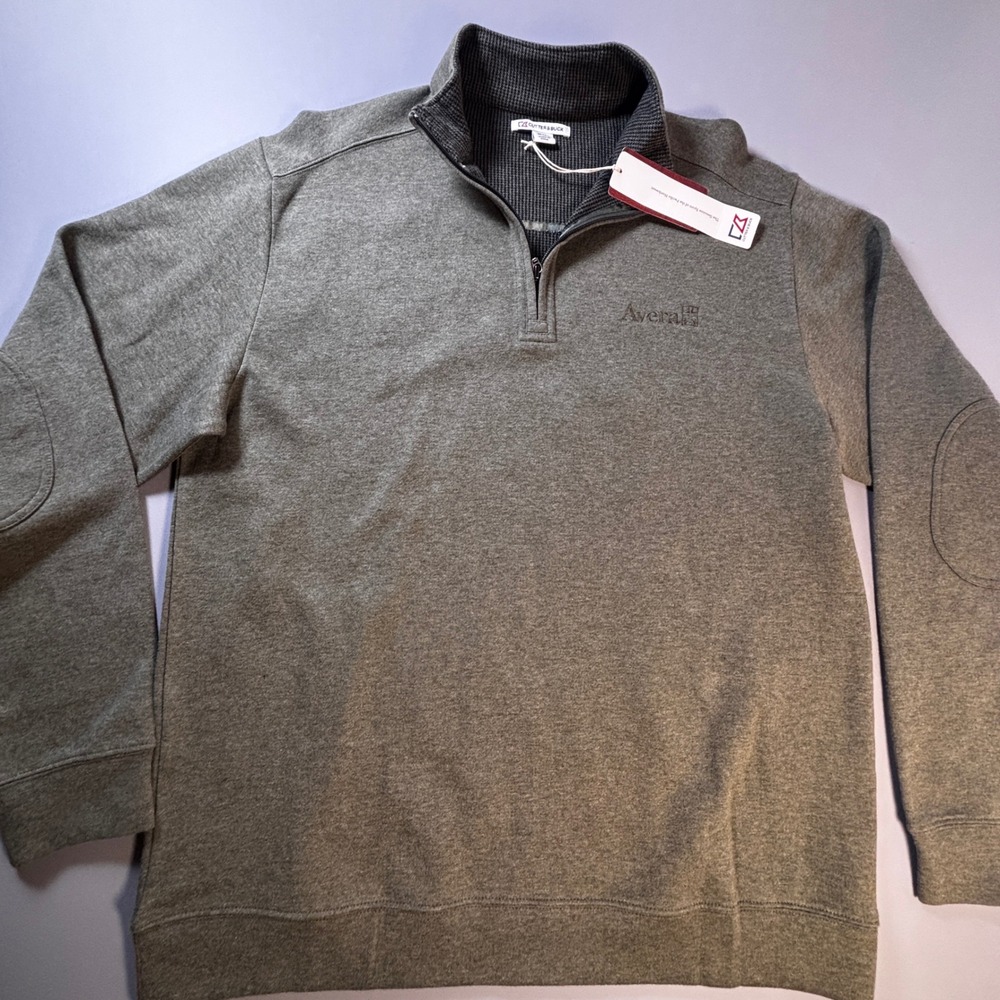 NWT Cutter Buck‎ Mens XL Quarter Zip Pullover Gray Golf Sweater Avera